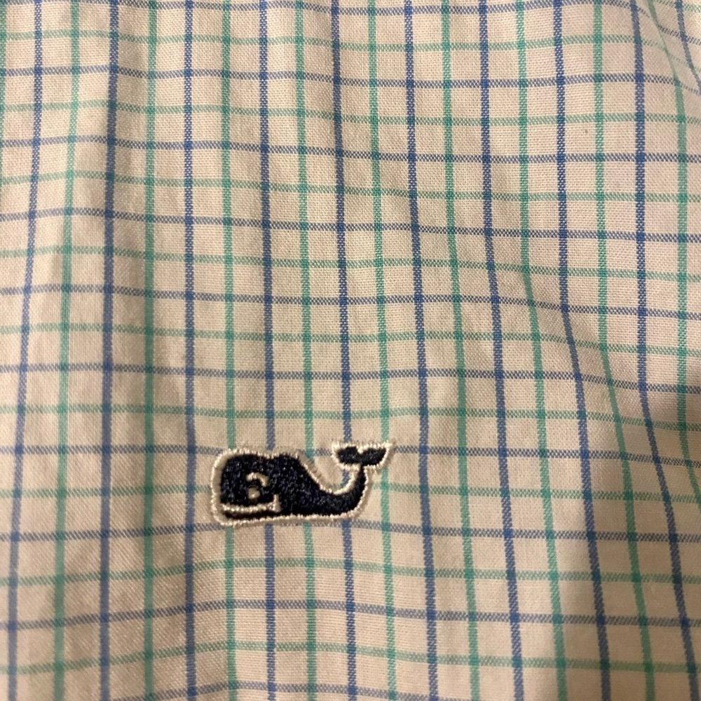Vineyard Vines boys button down Whale Shirt size L 16 nwot worn once check 
